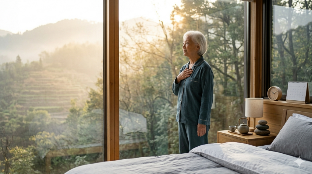 温暖的饮品与自然景观